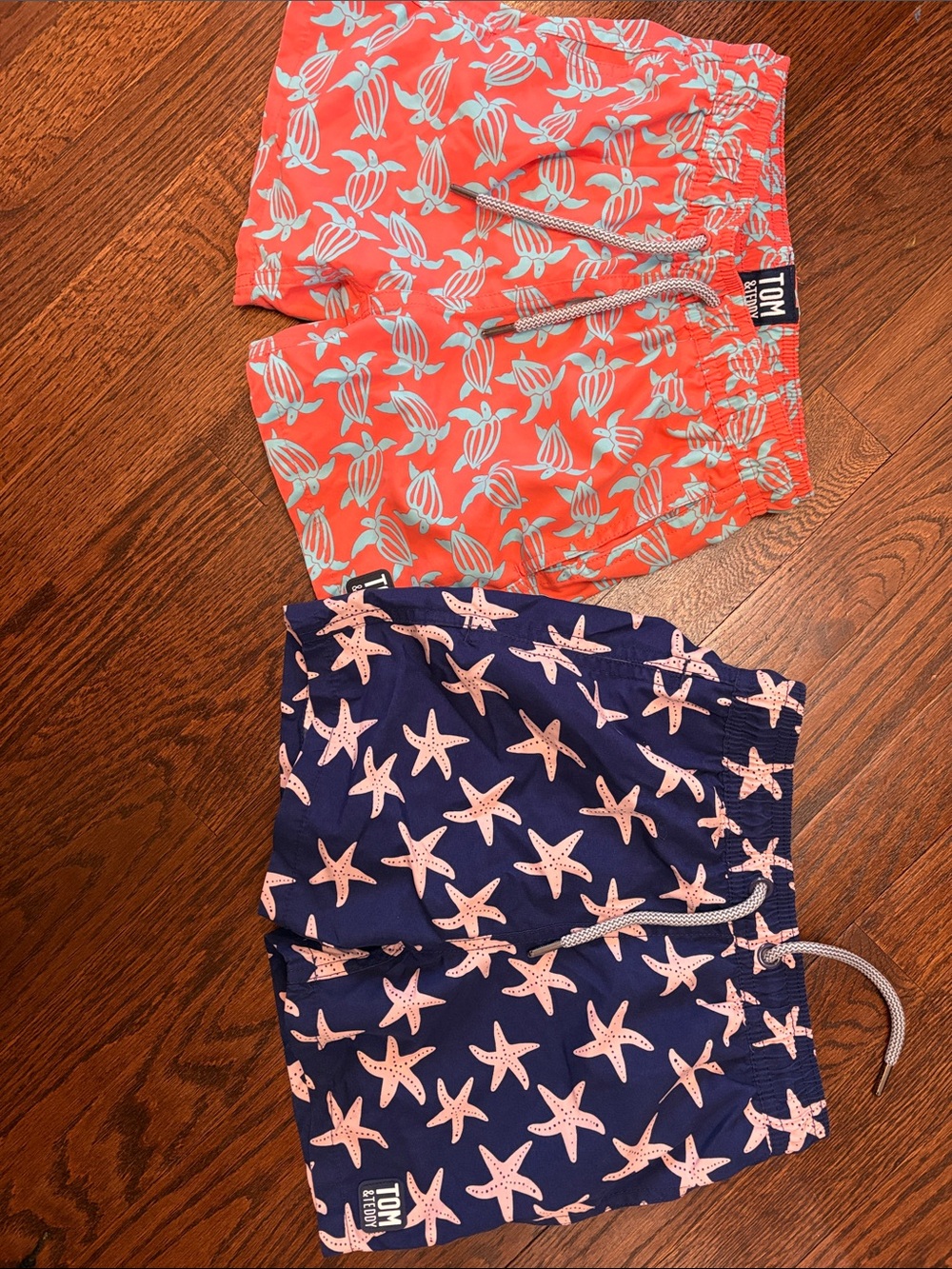 Tom and Teddy Kids' Coral & Navy Starfish 2-Pack Swim Trunks